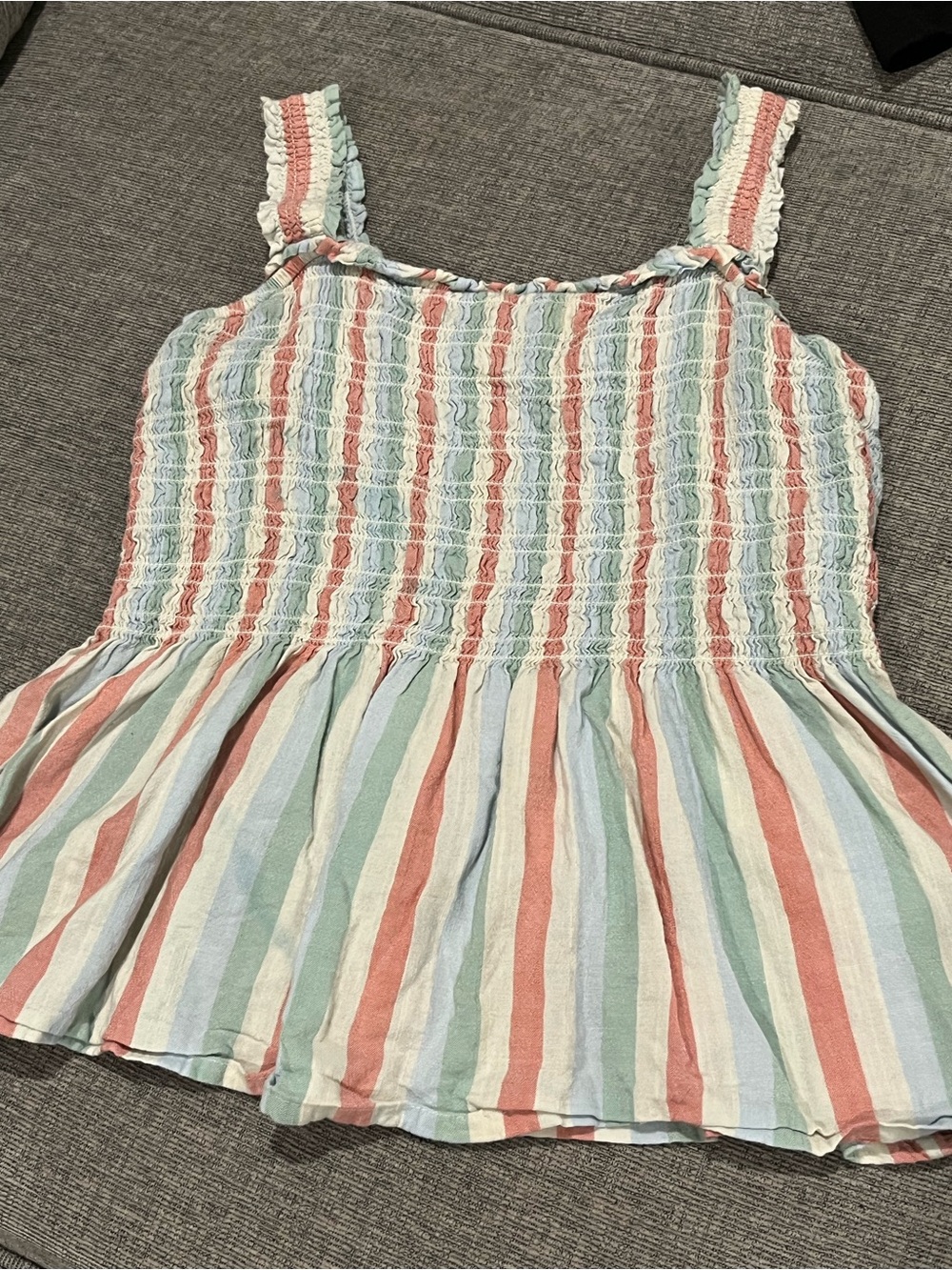 Gap Pastel Stripe Smocked Tank- Multi